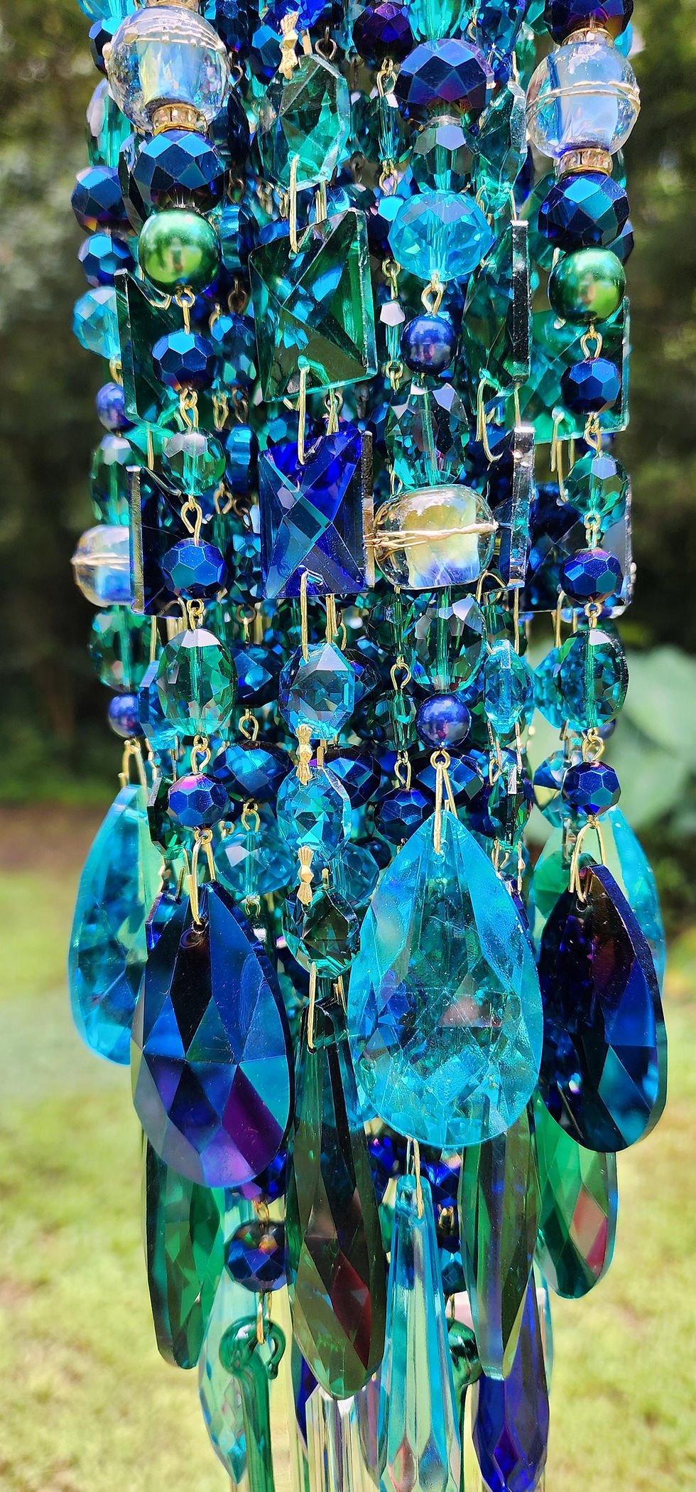 Thumbnail: Blues and Emerald Crystal Wind Chime
