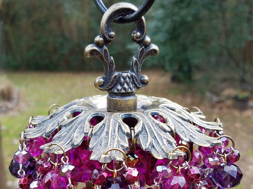 Thumbnail: Bohemian Purple, Magenta, and Amber Antique Crystal Wind Chime
