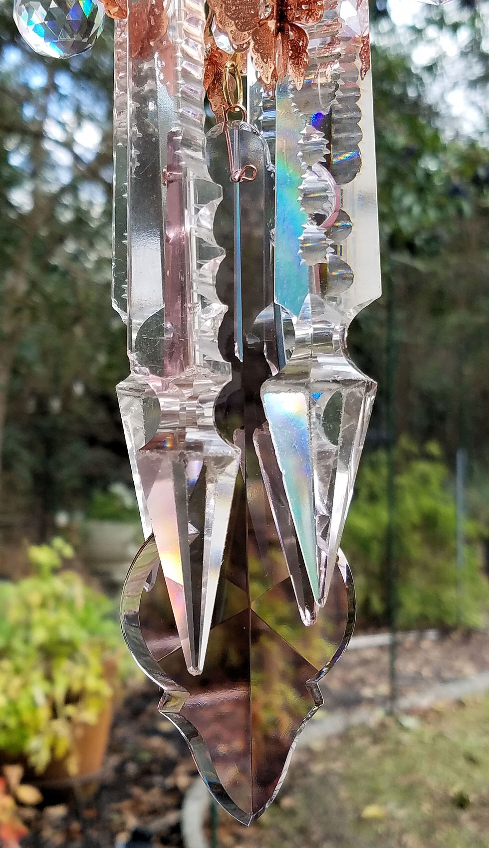 Thumbnail: Rose Gold Antique Crystal Wind Chime