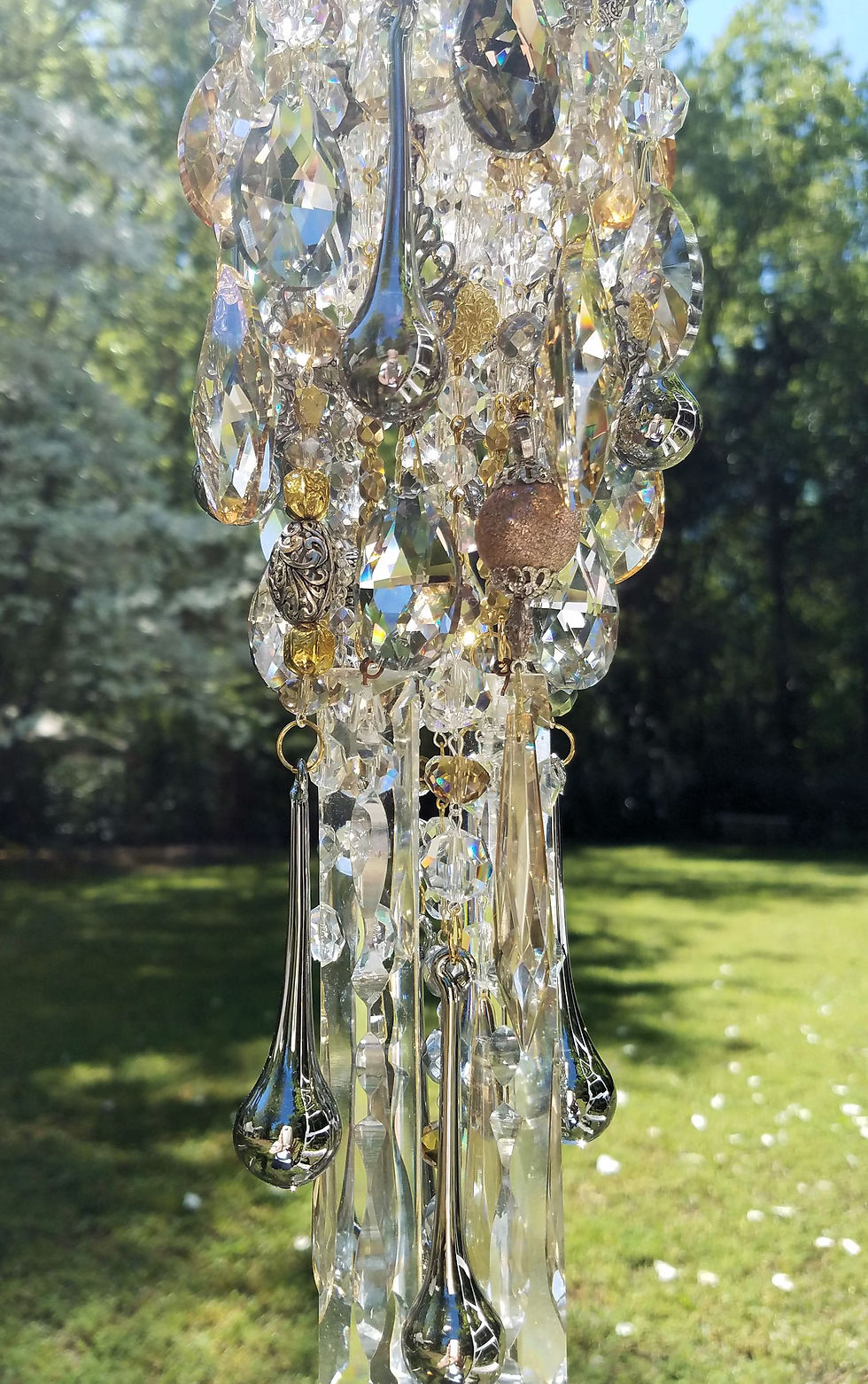 Thumbnail: Gold and Silver Antique Crystal Wind Chime