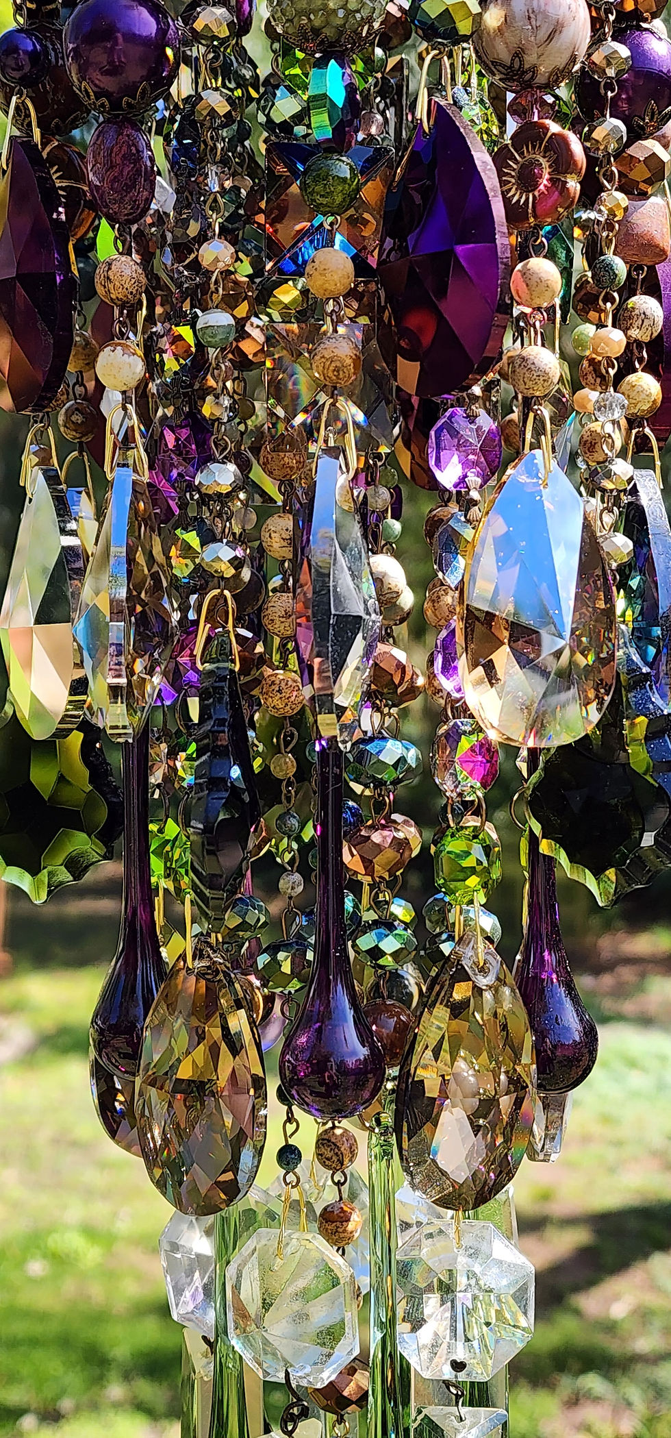 Thumbnail: Woodsy, Textural Antique Crystal Wind Chime