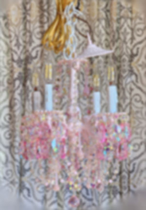 Custom Order for JH ~ Petite Vintage Pink Chandelier ~Balance