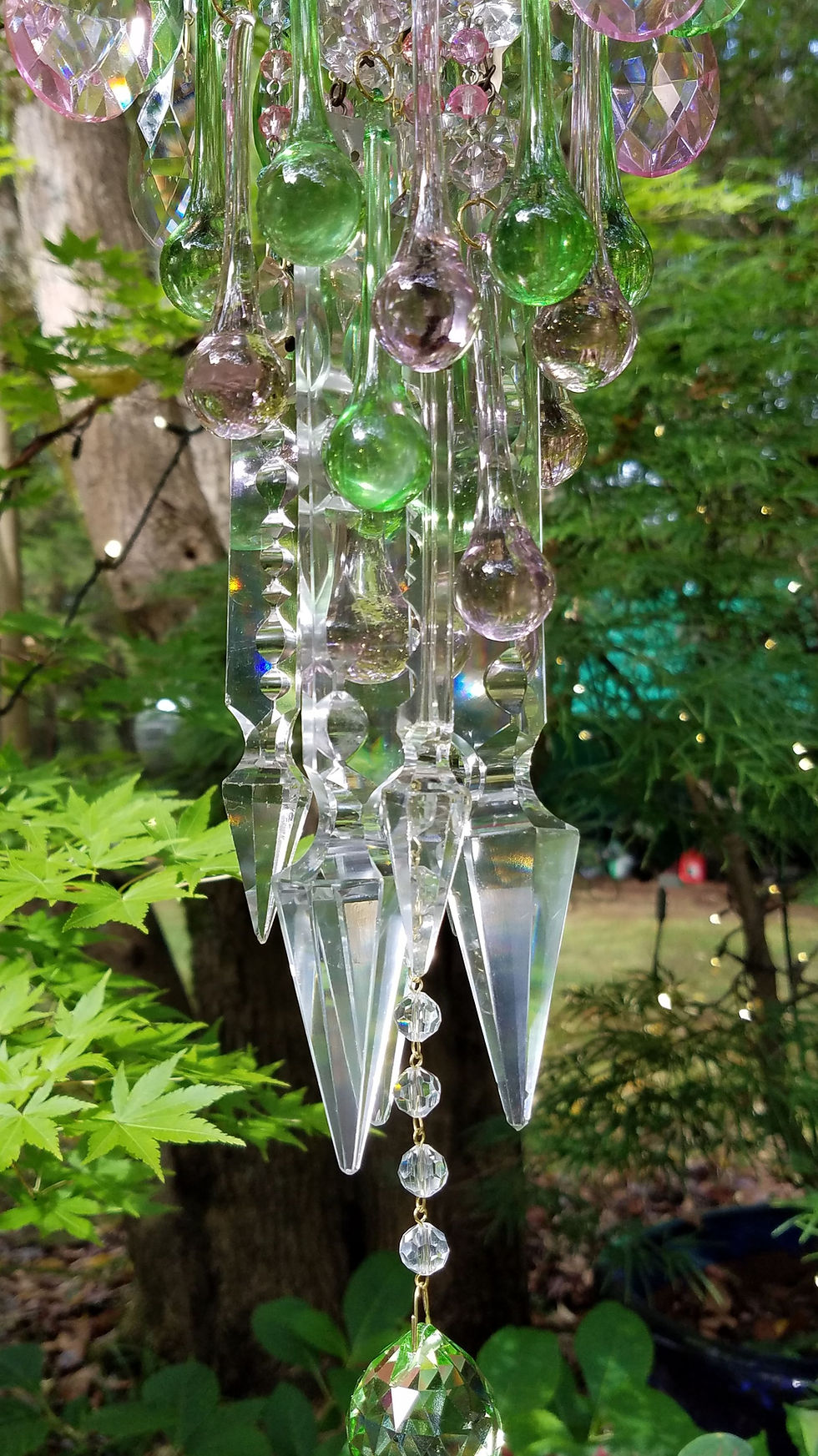 Thumbnail: Pink and Green Antique Crystal Wind Chime