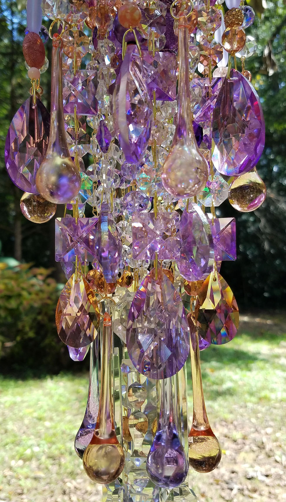 Thumbnail: Lilac, Rose and Copper Antique Crystal Wind Chime