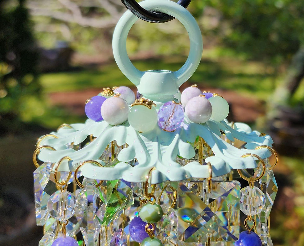 Thumbnail: Mint and Violet Crystal Wind Chime