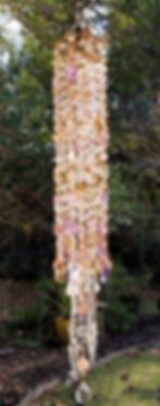 Thumbnail: Light Rose, Gold, Violet, White and Pink Antique Crystal Wind Chime