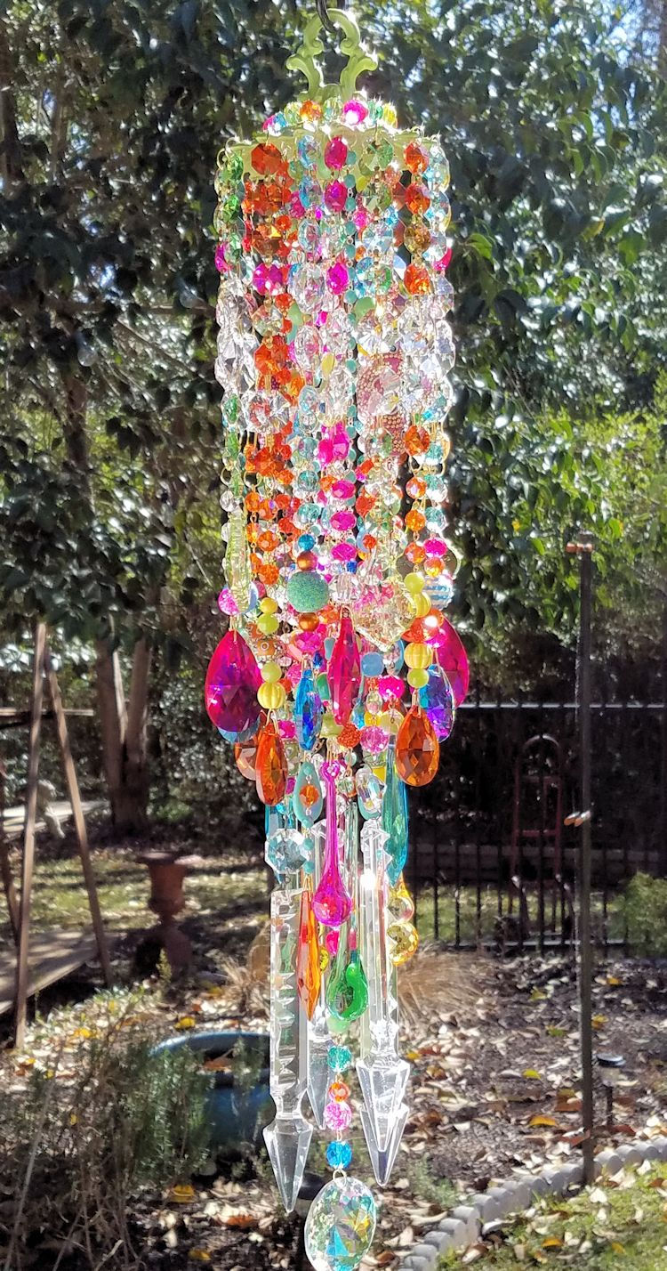 Thumbnail: Multi Color Antique Crystal Wind Chime