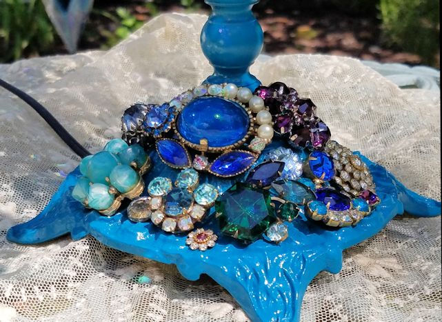 Thumbnail: Bohemian Five Light Jeweled Candelabra