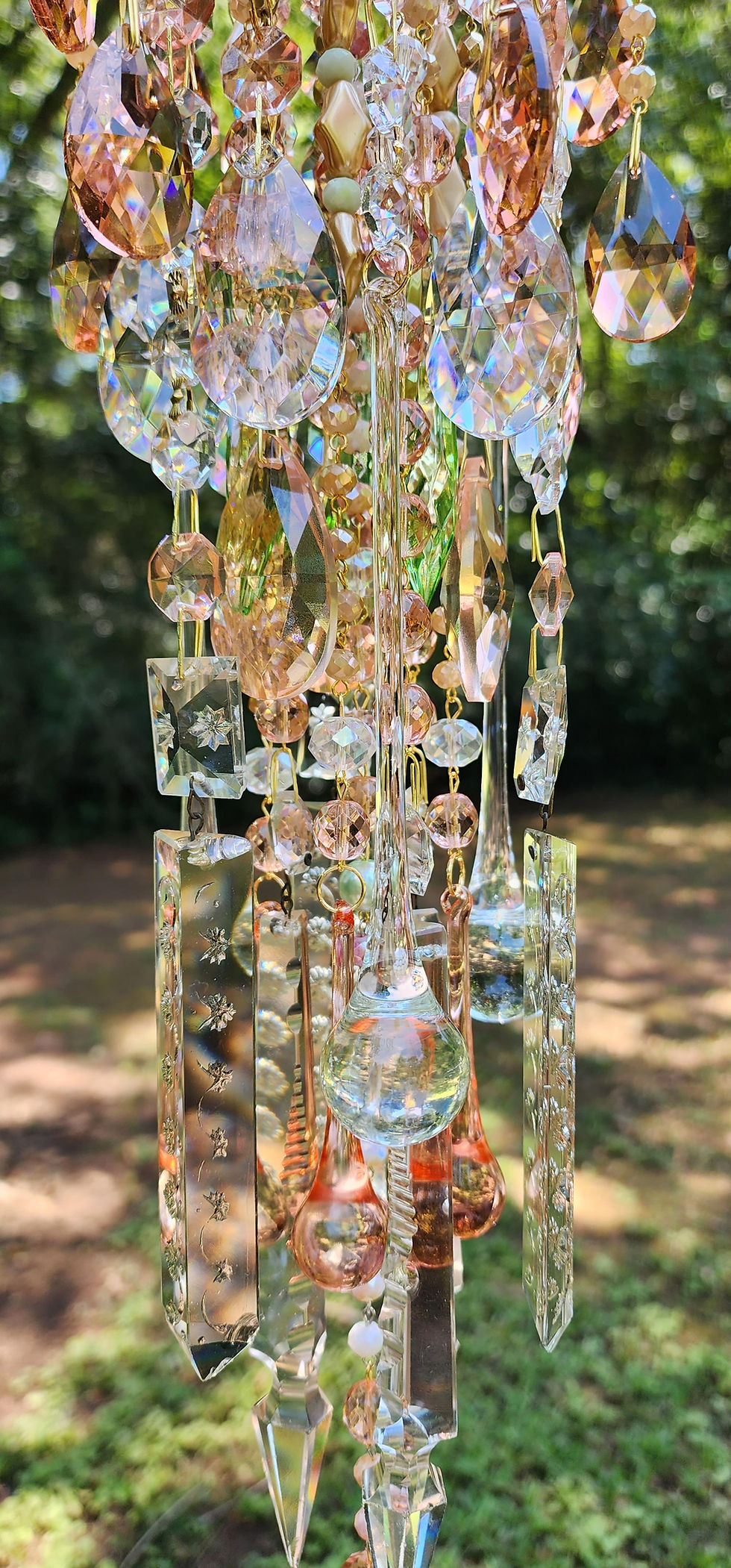 Thumbnail: Peaches and Cream Antique Crystal Wind Chime