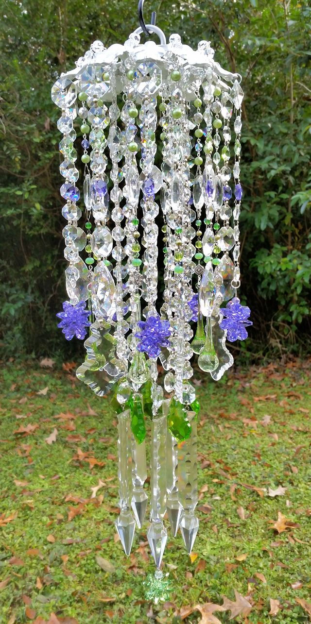 Thumbnail: Violet and Green Antique Crystal Wind Chime