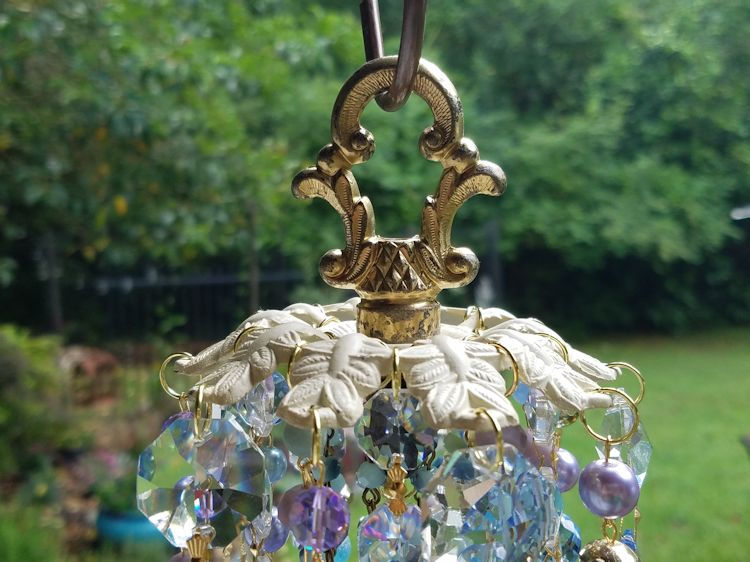 Thumbnail: Lilac and Blue Antique Crystal Wind Chime