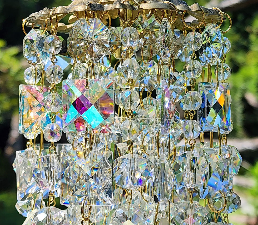 Thumbnail: Clear and Aurora Borealis Crystal Wind Chime