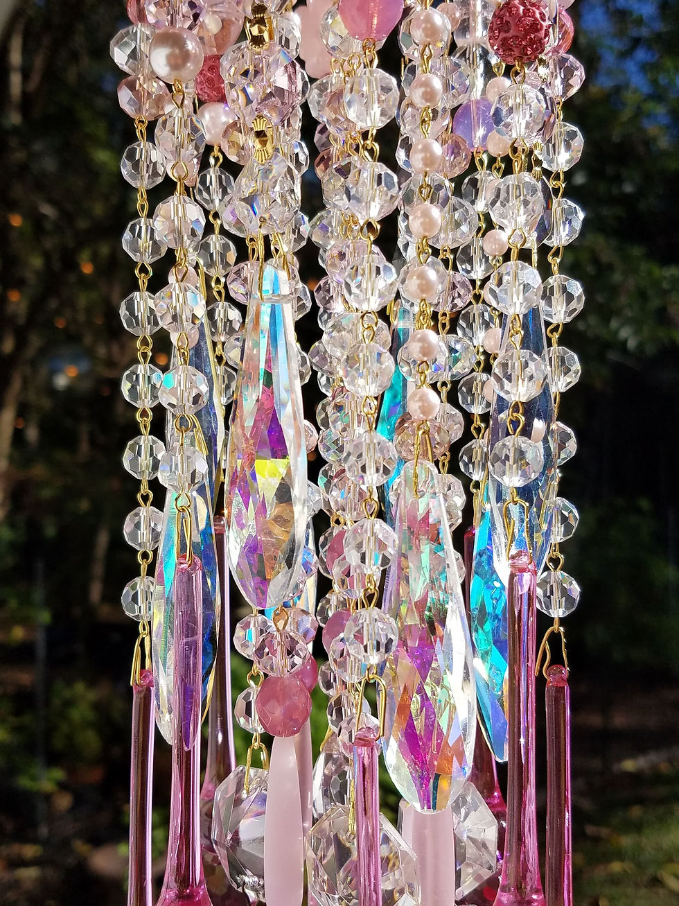 Thumbnail: Pink Crystal Wind Chime