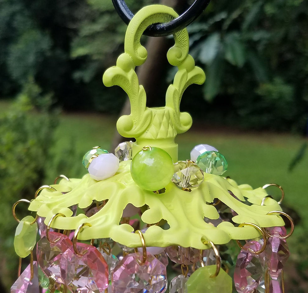 Thumbnail: Pink and Green Antique Crystal Wind Chime