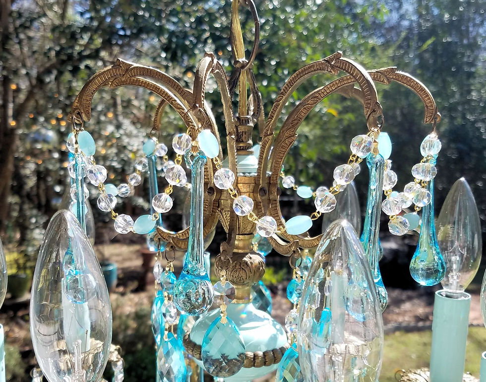 Thumbnail: Antique French Blue Chandelier