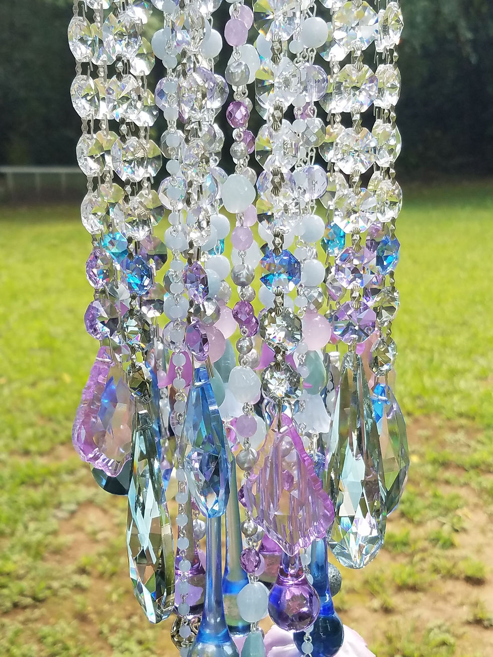 Thumbnail: Lilac and Blue and Flowers Crystal Wind Chime