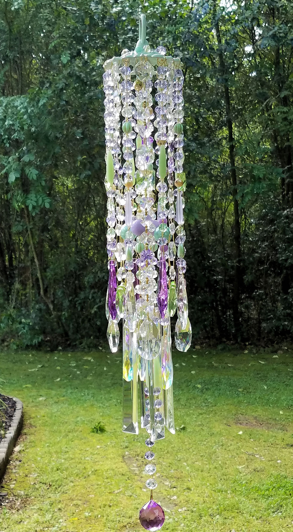 Thumbnail: Lilac and Light Green Crystal Wind Chime