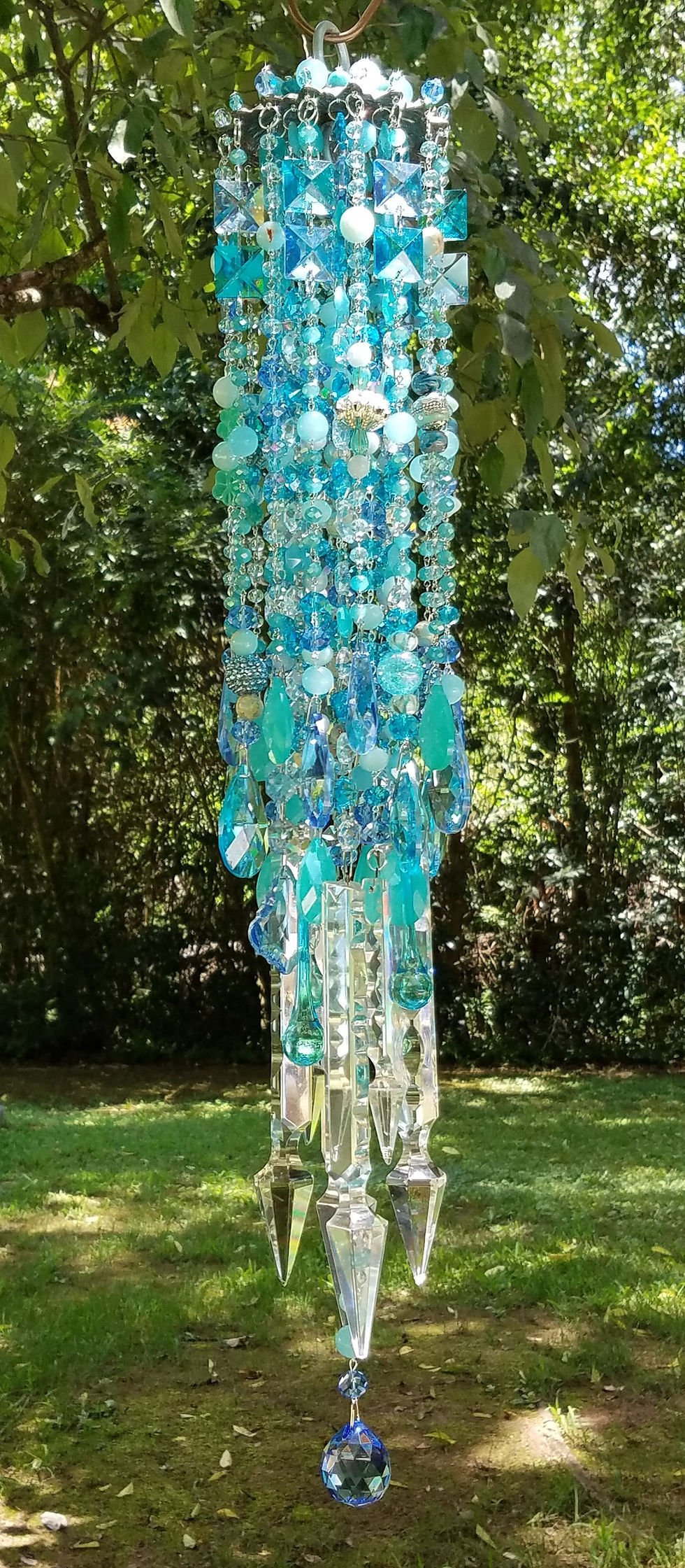 Thumbnail: Aquamarine and Light Blue Antique Crystal Wind Chime