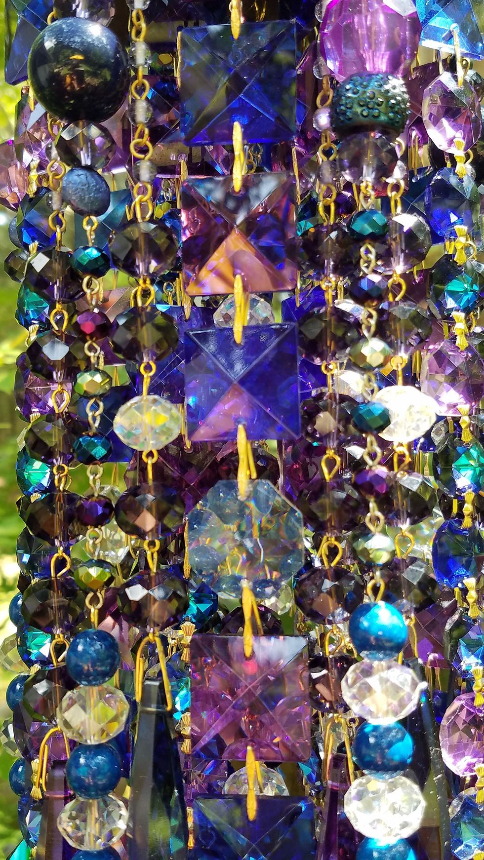 Thumbnail: Dark Sapphire and Purple Antique Crystal Wind Chime