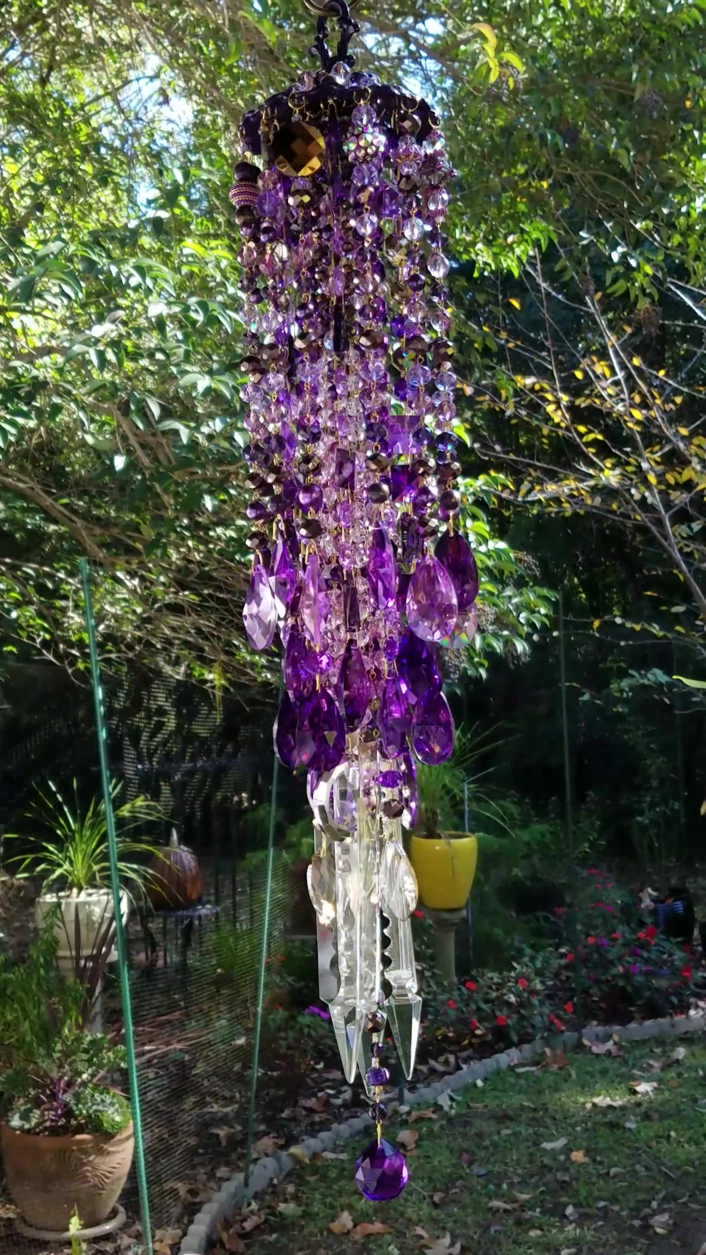 Purple Antique Crystal Wind Chime
