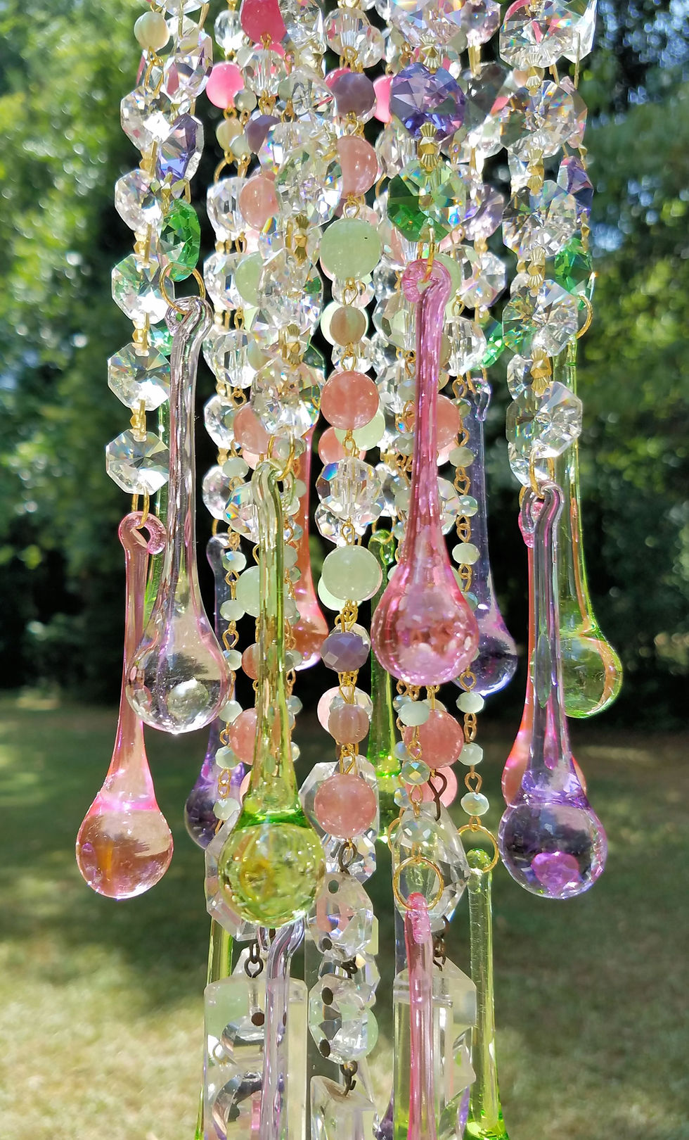 Thumbnail: Watermelon and Pistachio Crystal Wind Chime