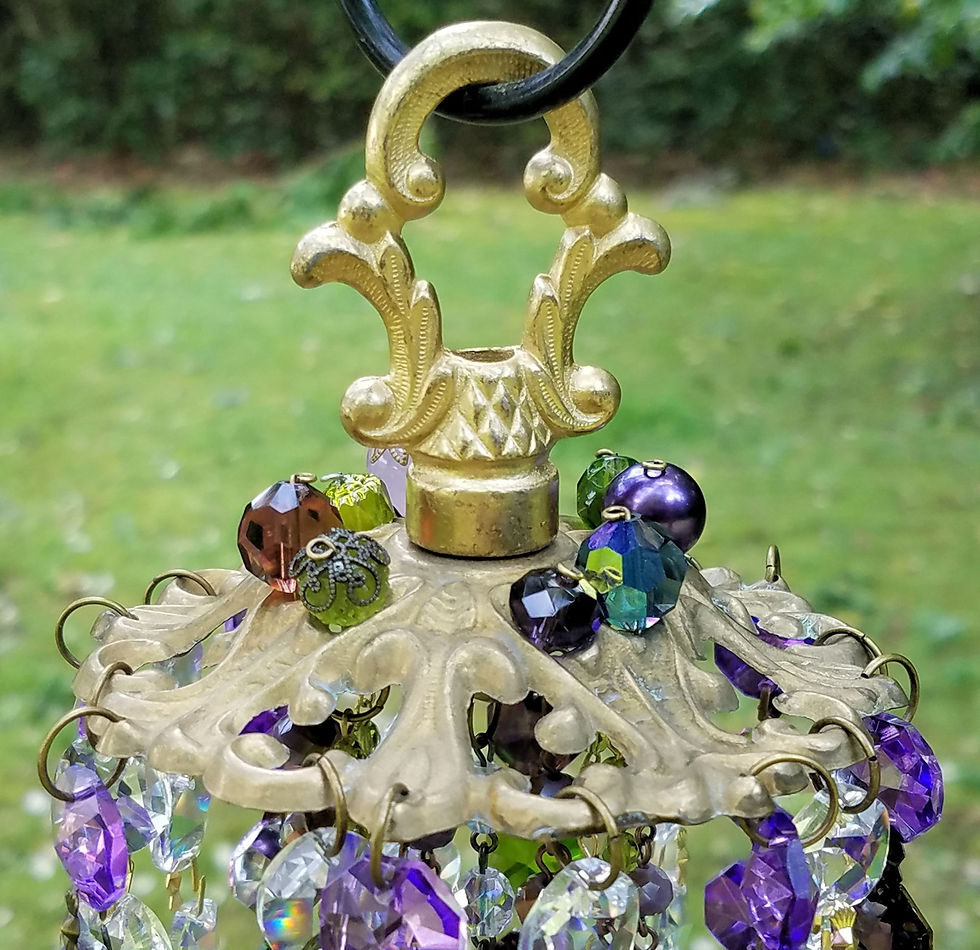 Thumbnail: Purple and Green Antique Crystal Wind Chime