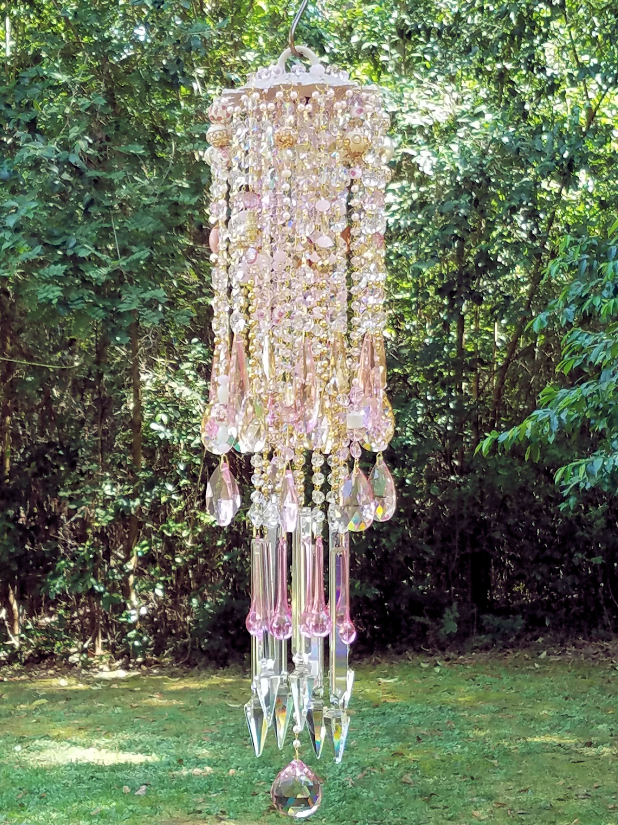 Pink Crystal Wind Chime