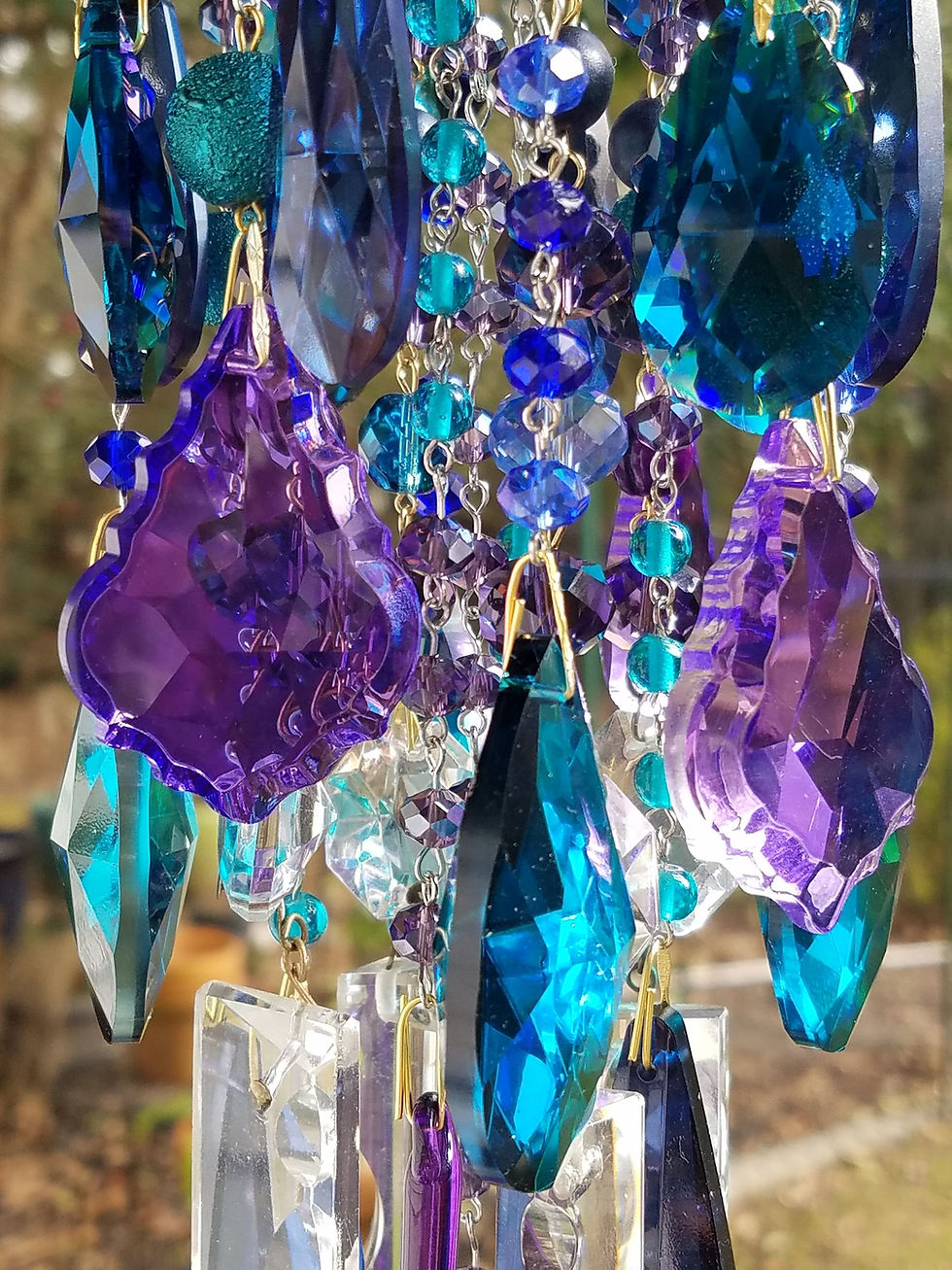 Thumbnail: Bohemian Peacock Antique Crystal Wind Chime