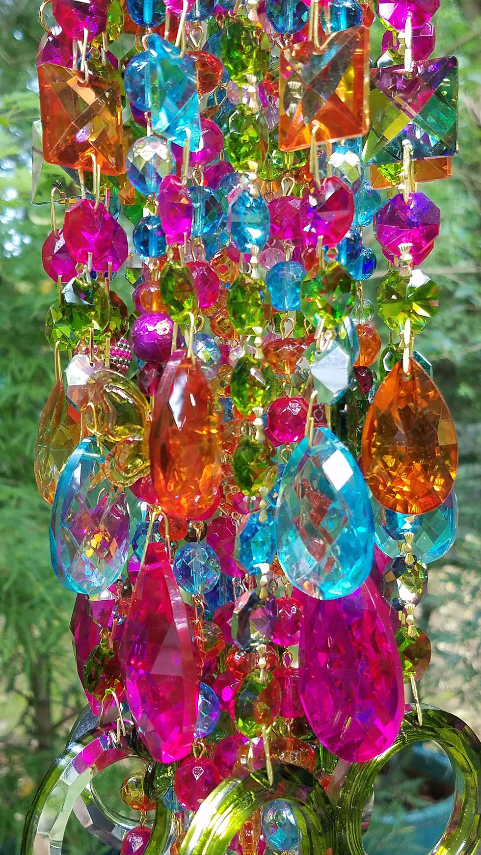 Thumbnail: Bohemian, Multicolor Antique Crystal Wind Chime