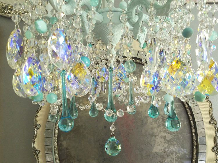 Thumbnail: Antique Pale Aqua Chandelier