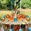 Thumbnail: Orange, Lake Blue, Brilliant Gold Antique Crystal Wind Chime