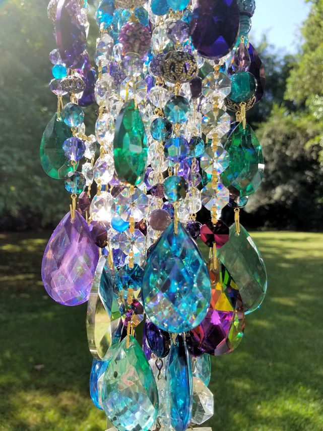 Thumbnail: Teal and Purple Crystal Wind Chime