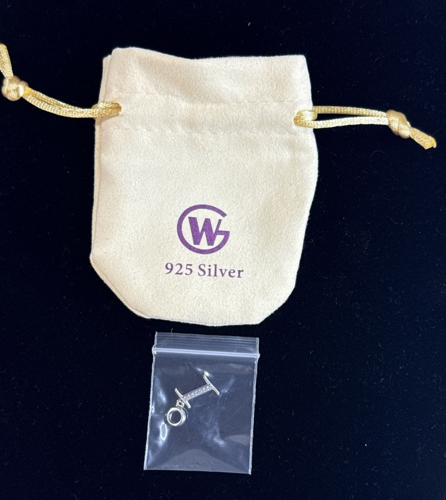 Brand New GW 925 Sterling Silver Letter “I” Charm For Necklace