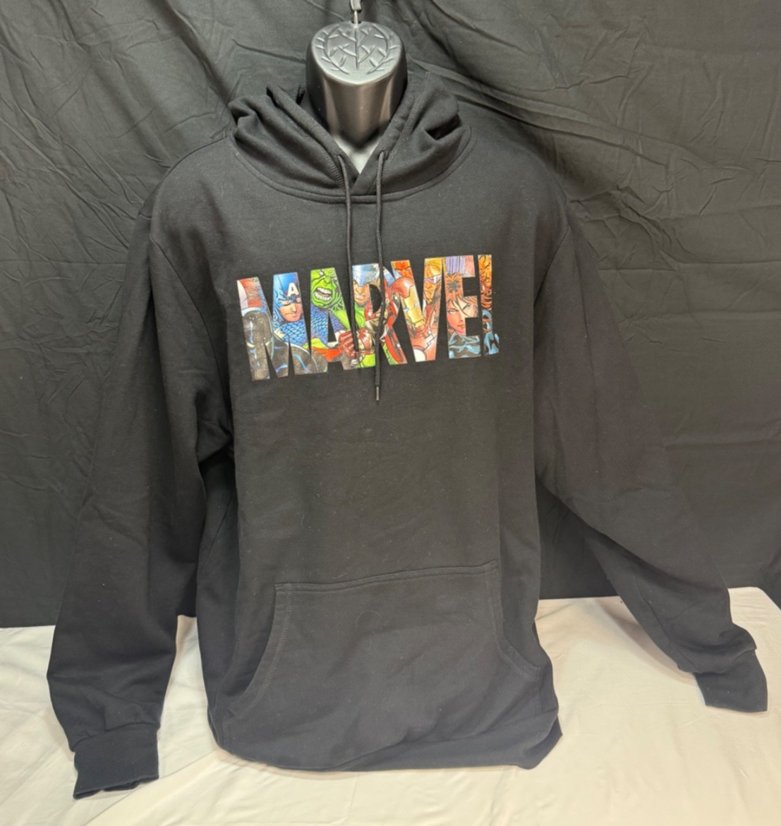 Marvel Logo Black Hoodie Unisex 3XL Avengers