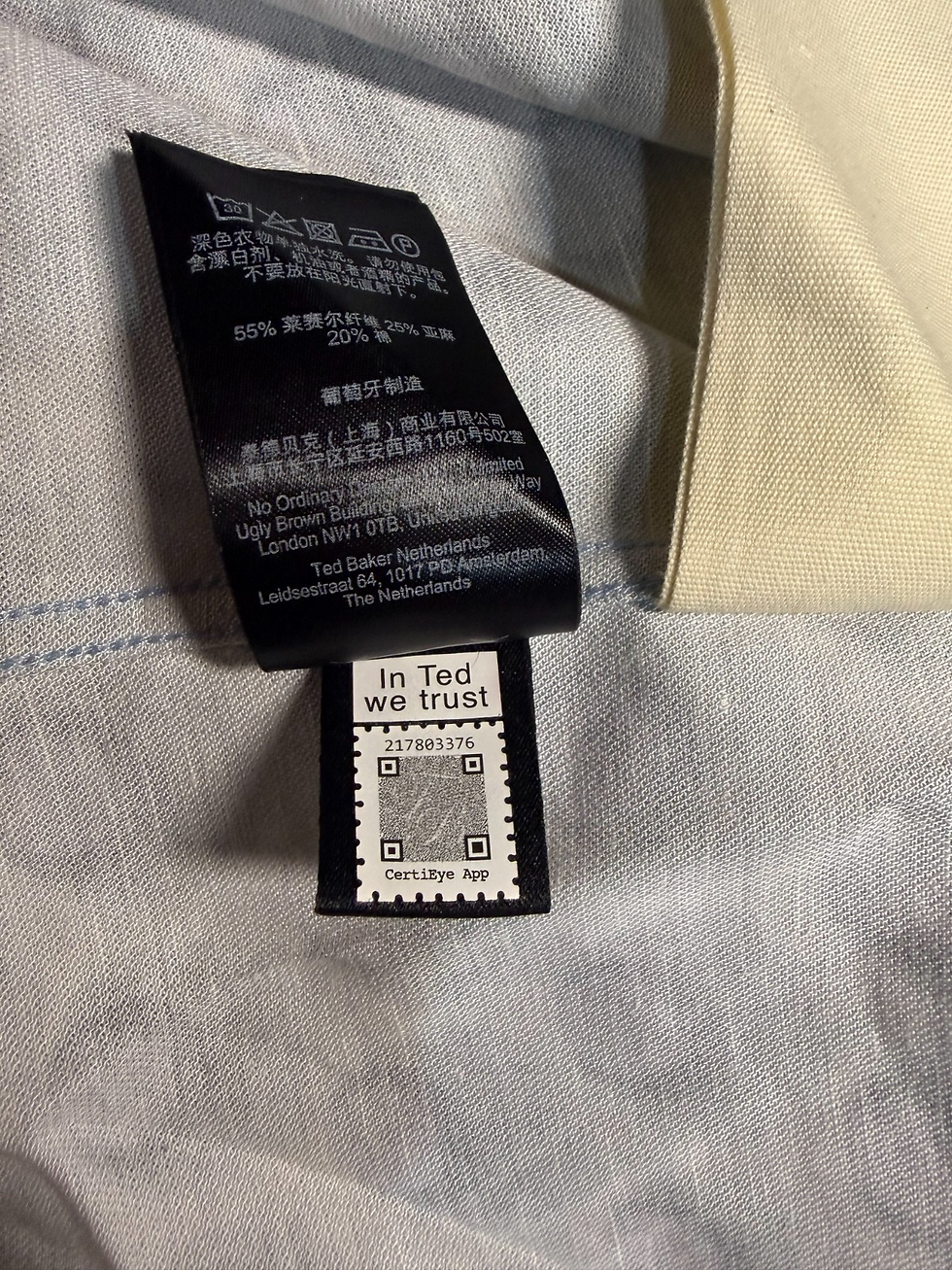 Thumbnail: Mens Ted Baker London Light Blue Retro Spot Print Button-Up Shirt 6 US/XL
