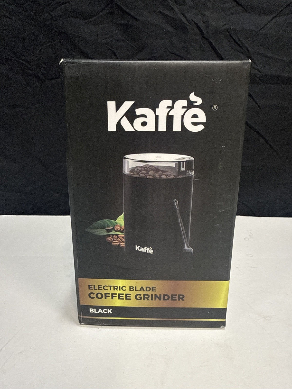 Kaffe KF2010 Electric Coffee Grinder with Cleaning Brush - Black