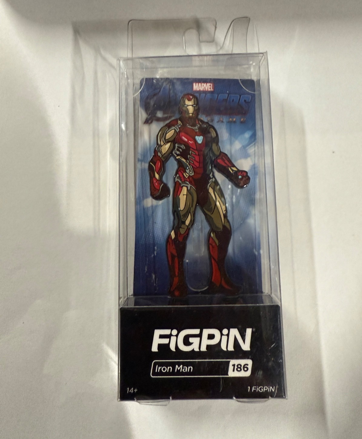 Brand New FiGPiN Avengers Endgame Iron Man - Collectible Pin #186 Hard Case