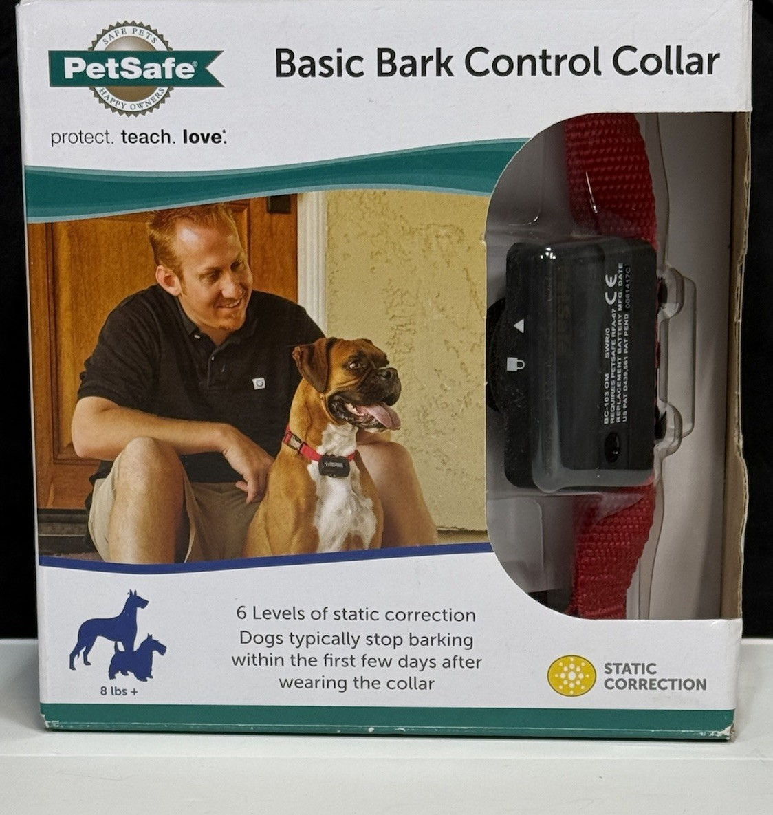 PetSafe Basic Bark Control Collar Dogs 8 lb. and Up-PBC-102-Automatic Open Box