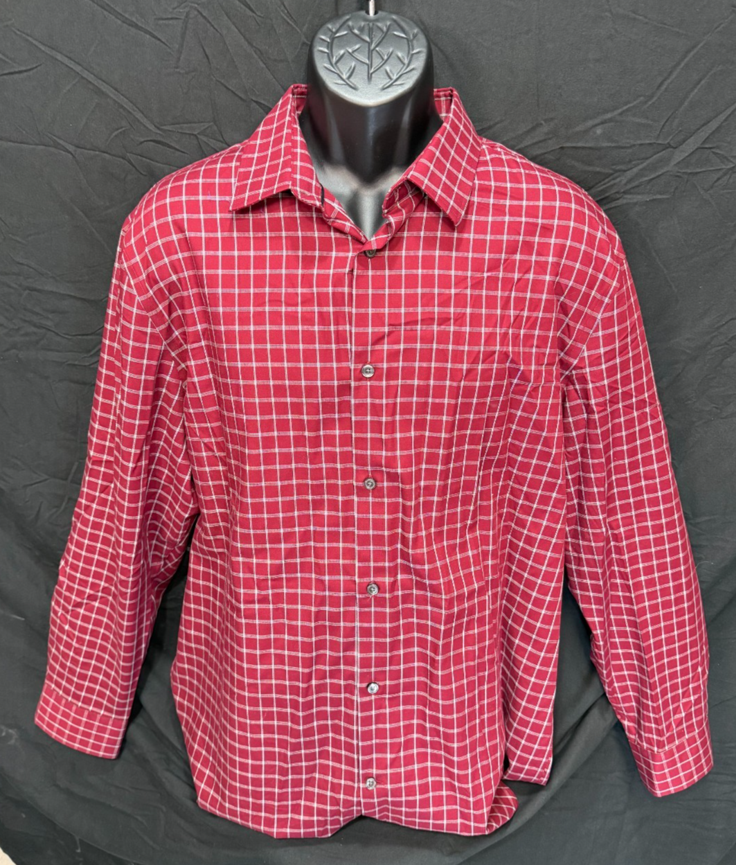 Banana Republic Men's Red Stripe Slim Fit Dress Shirt - Size XL