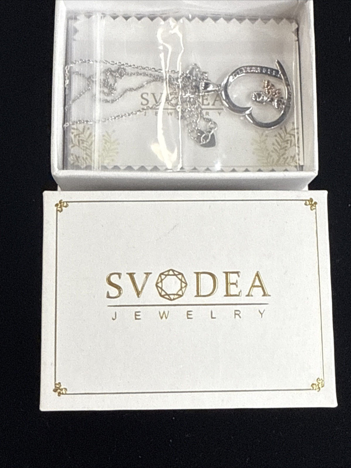 Brand New Svodea Sterling Silver Necklace w/ Pendant With Girl And Cat