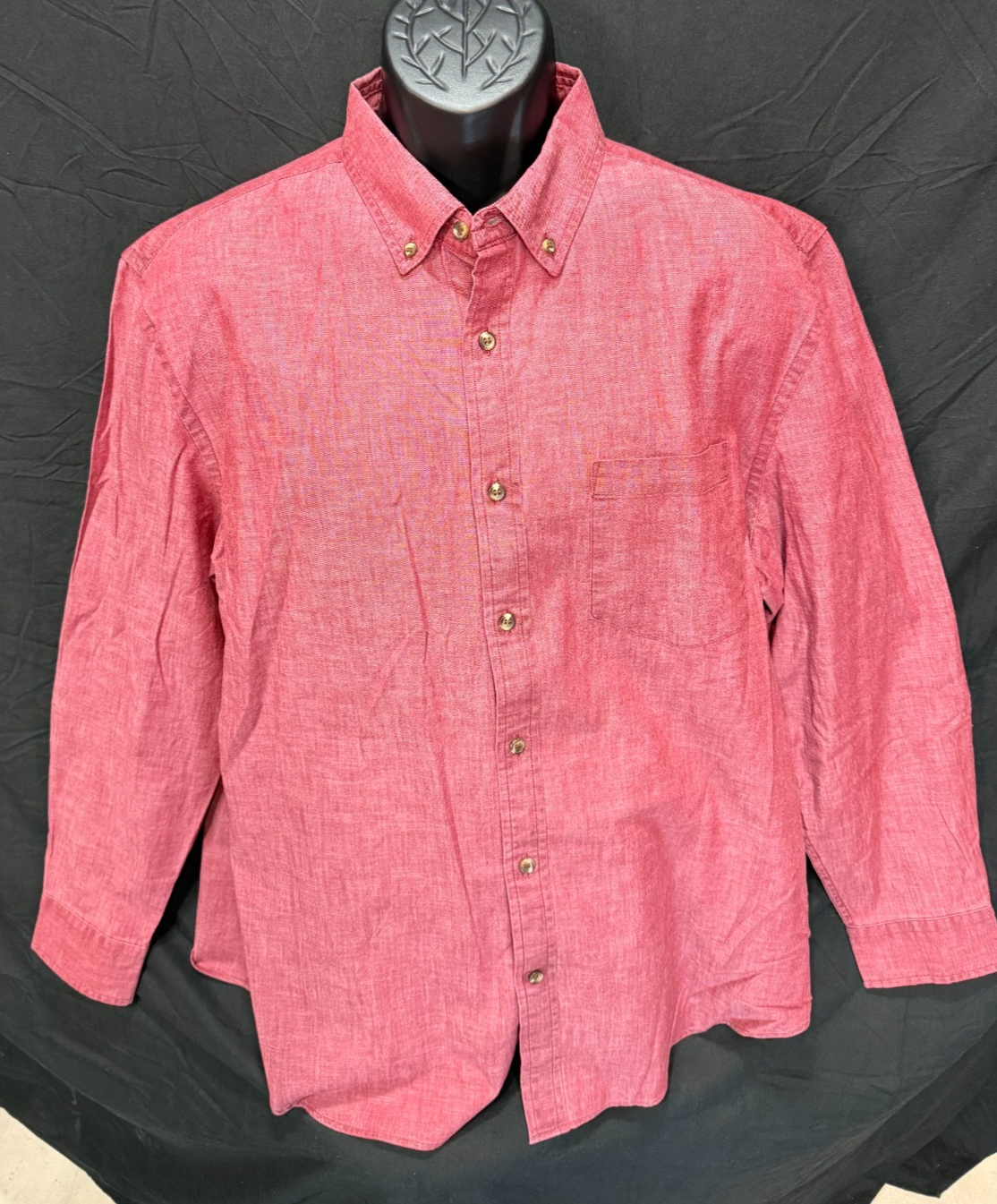 Banana Republic Men’s Burgundy Untucked Fit Long Sleeve Button Up Shirt Size XL