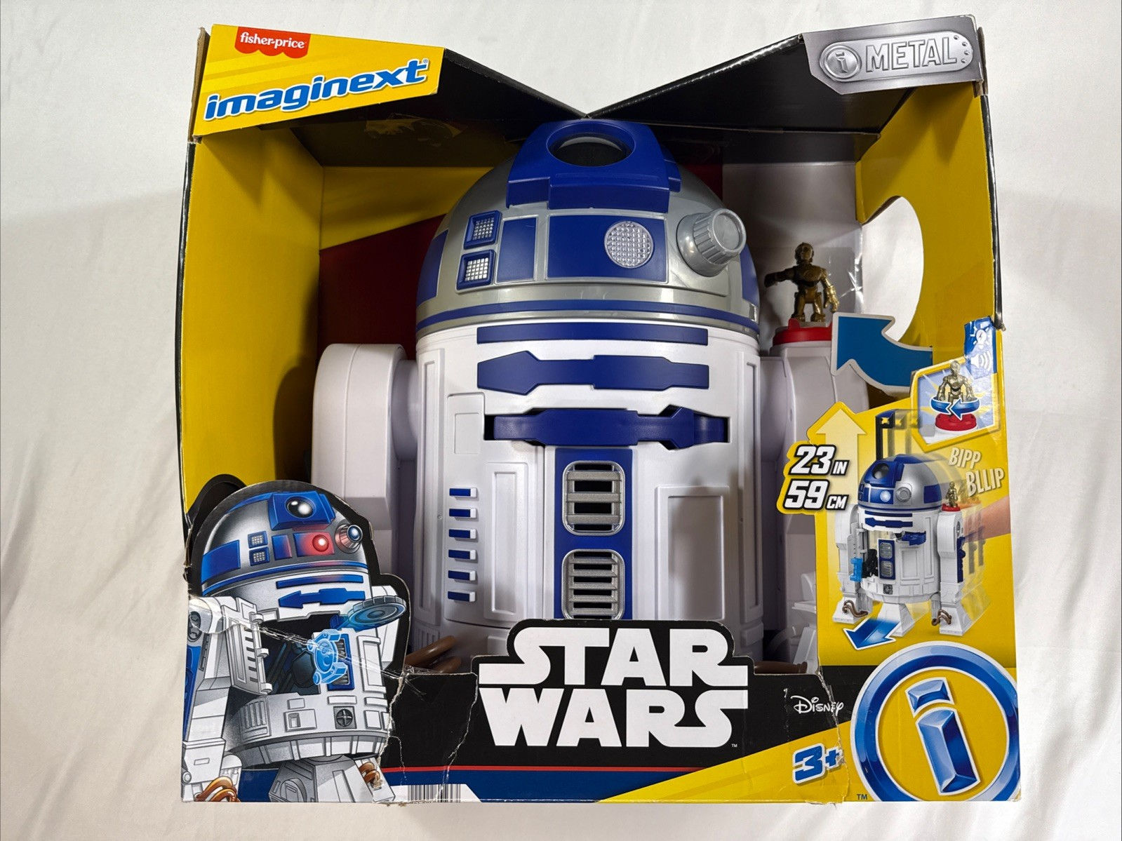 NEW Fisher-Price Imaginext Star Wars R2-D2 17.5 in Tall w/C3P0 Lights & Sounds