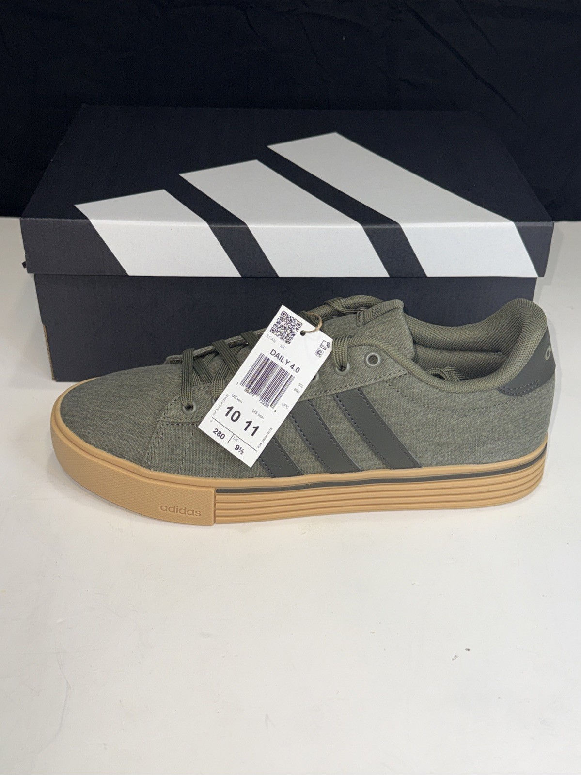Size 10 - Adidas Daily 4.0 Olive Strata Gum IF4494