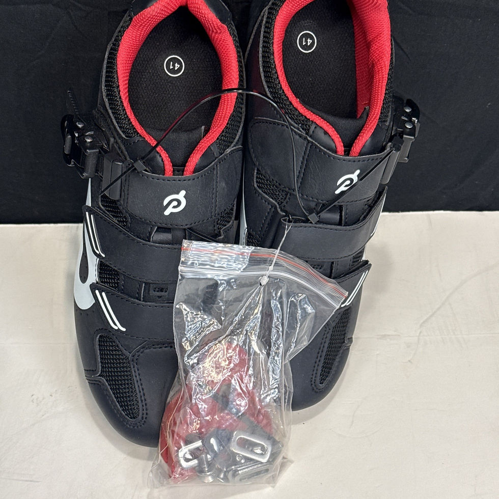 Thumbnail: Peloton Adjustable Cycling Bike Shoes Black White Red Size 41 Men's 8 Women's 10