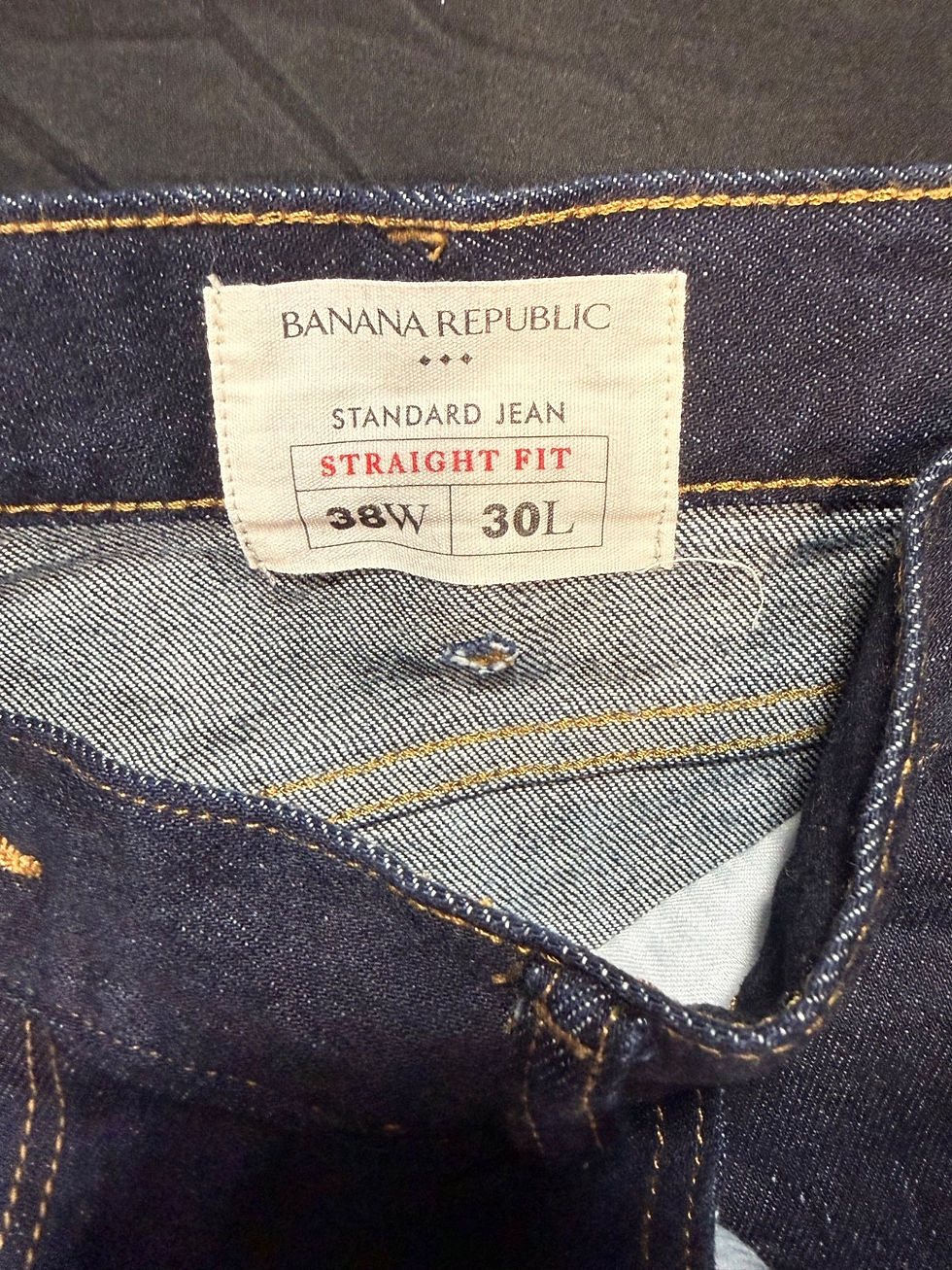 Thumbnail: Banana Republic Men's Jeans 38x30 Blue  Mid-Rise Dark Wash Denim Cotton