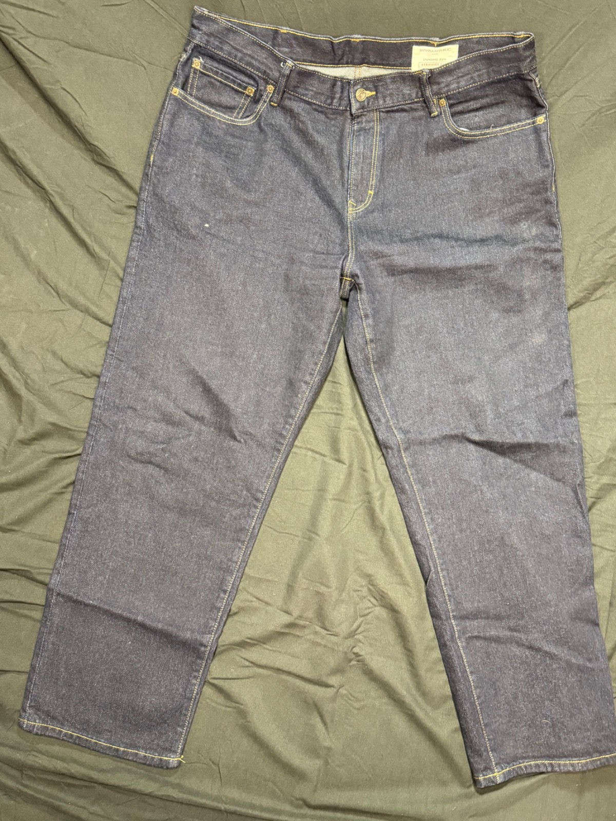 Banana Republic Men's Jeans 38x30 Blue Mid-Rise Dark Wash Denim Cotton