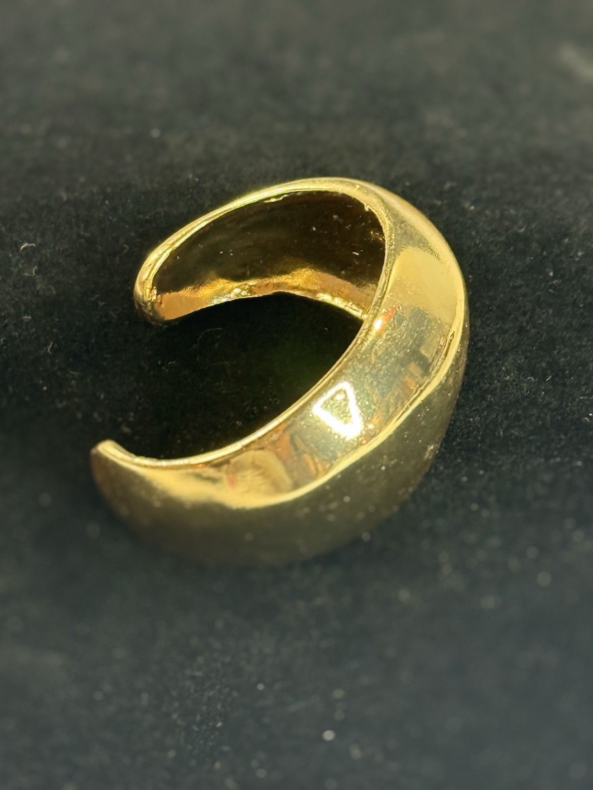 New Crescent Shaped Gold Tone Cuff Bracelet 4in