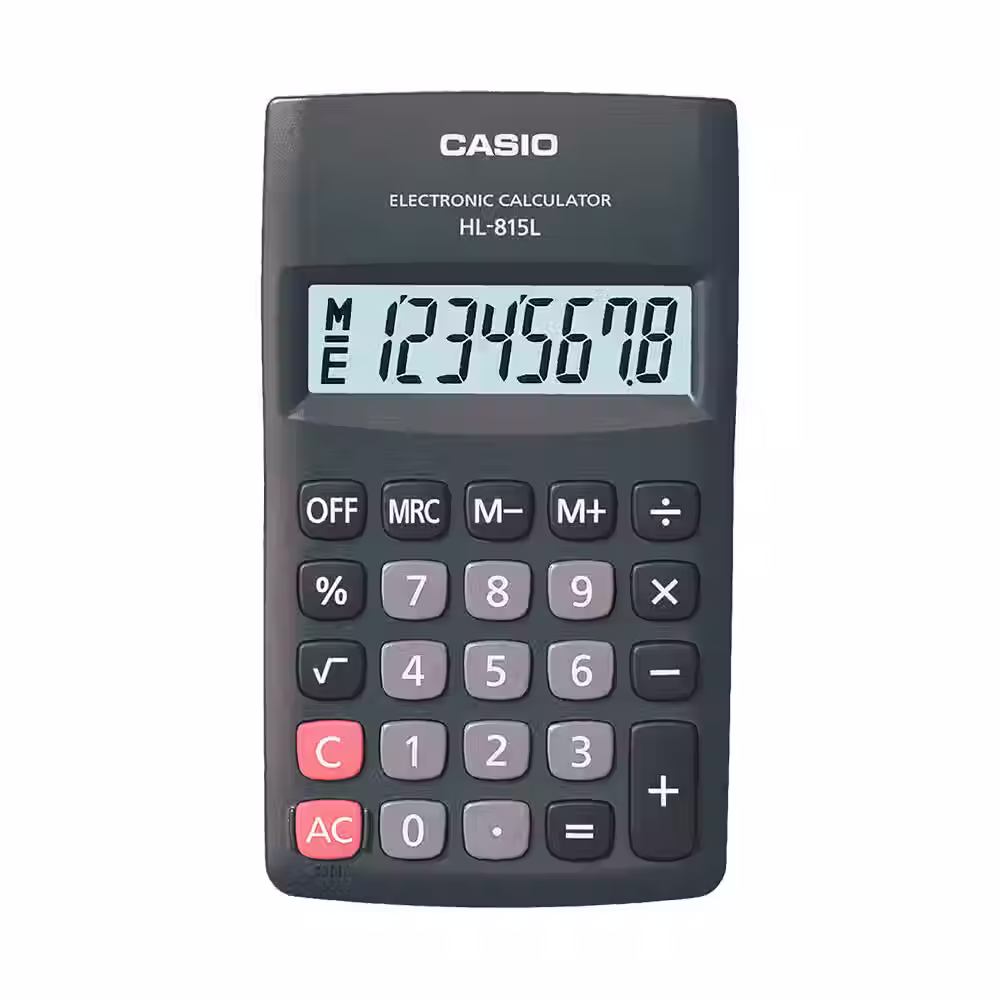 CALCULADORA CASIO HL-815L PORTÁTIL DE MÃO PRETA