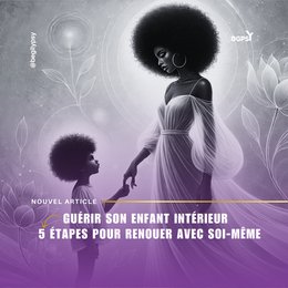 Image symbolique d'une femme afro tenant la main d'une enfant pour la rassurer.