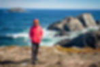 Eva enjoys the rugged coast line